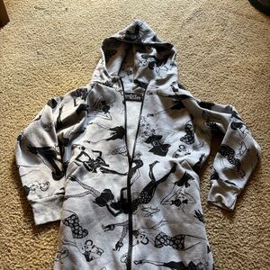 Jeremy Scott Hoodie All Over Graphic Bow Tie Back Size M